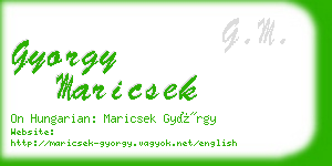 gyorgy maricsek business card